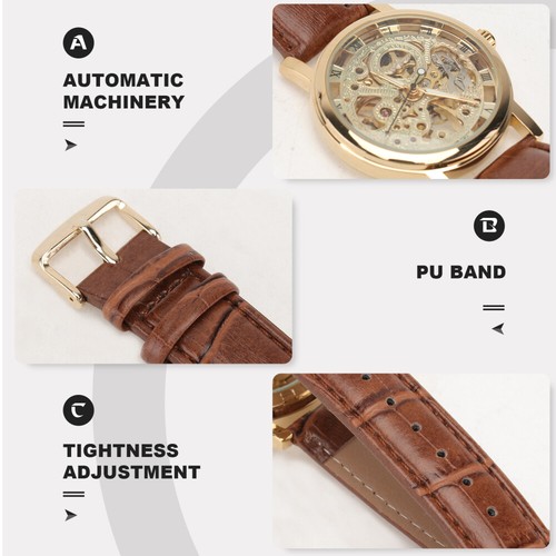 Mechanical Watch Wrist for Man Men Automatic Watches Lovers Miss - Picture 8 of 12