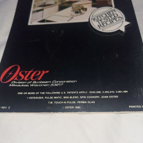 Vintage 1983 Osterizer Blender Spin Cookery Cookbook Cooking Cook Book Recipes - Foto 4 di 7