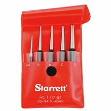 Starrett 5 Piece Center Punch Set With Knurled Shanks - Made In USA