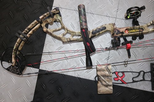 PSE Omen Pro RH compound bow, loaded w/ extras 70# w/ X-Force limbs GREAT COND. - Picture 2 of 18
