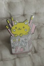 NEW Cute Pooky Cat In A Box Of Pocky Hard Enamel Pin Badge