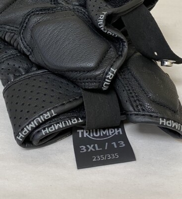 Triumph Jansson Riding Gloves Black Men's Size: 3XL 1 Pair