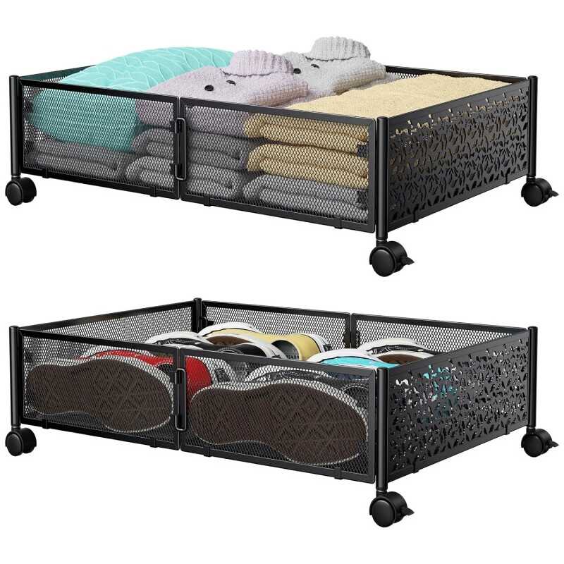 Under Bed Storage Containers with Wheels - Space-Saving Organizer Drawer for Shoes, Clothing, and More - Durable Underbed Storage Solution for Bedroom, Closet, or Dorm-image
