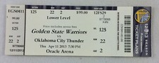 NBA 2013 04/11 Oklahoma City Thunder at Golden State Warriors Ticket
