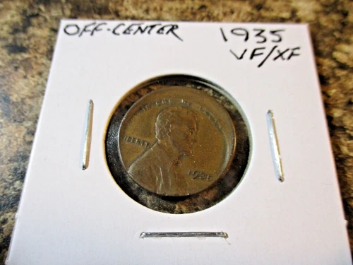 1935 LINCOLN WHEAT CENT OFF CENTER VF/XF     SS5