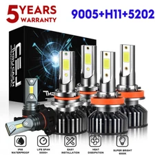 10000K LED Headlight Fog Light Bulbs Kit For Chevy Silverado 1500 2500 2007-2015