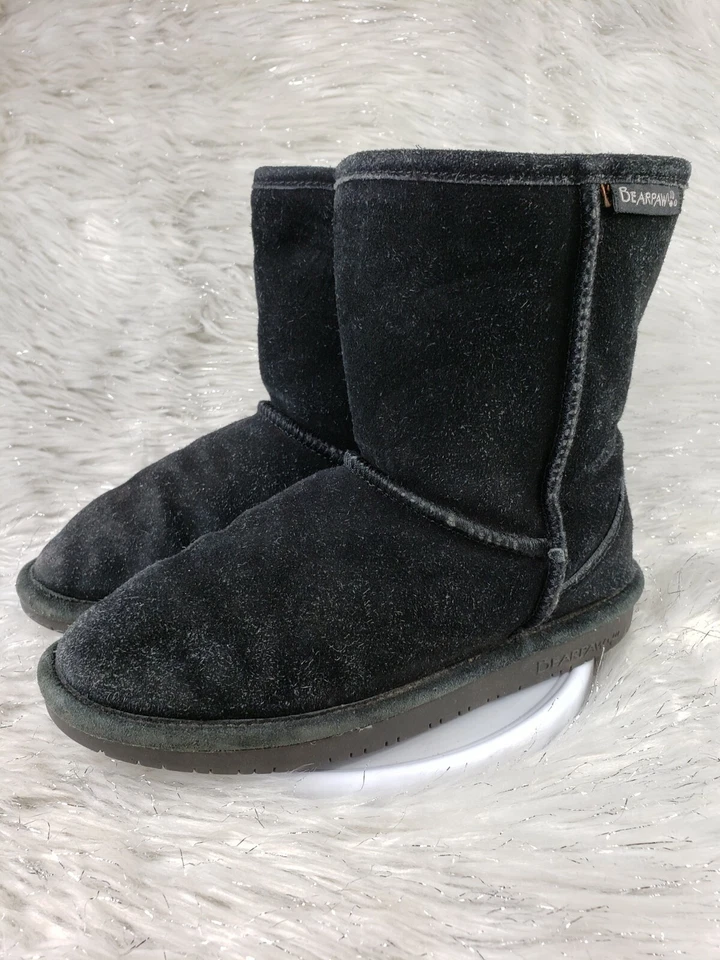 Forro BEARPAW EMMA Juvenil Talla 4 Negro Gamuza Vaca Mezcla Lana Foto 4 de 4