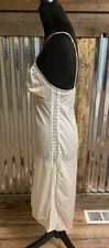 Vtg Romantic Slip Dress Babydoll Silky Lingerie Lace Trim Feminine Nightgown