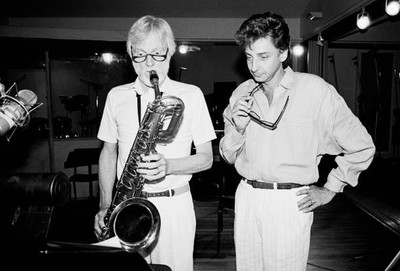 Gerry Mulligan & Barry Manilow In The Studio 1987 Old Music Photo 2