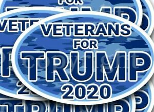 Veterans for Trump 2020 Bumper Stickers Oval Decals Desert Camo 5" 10 pack