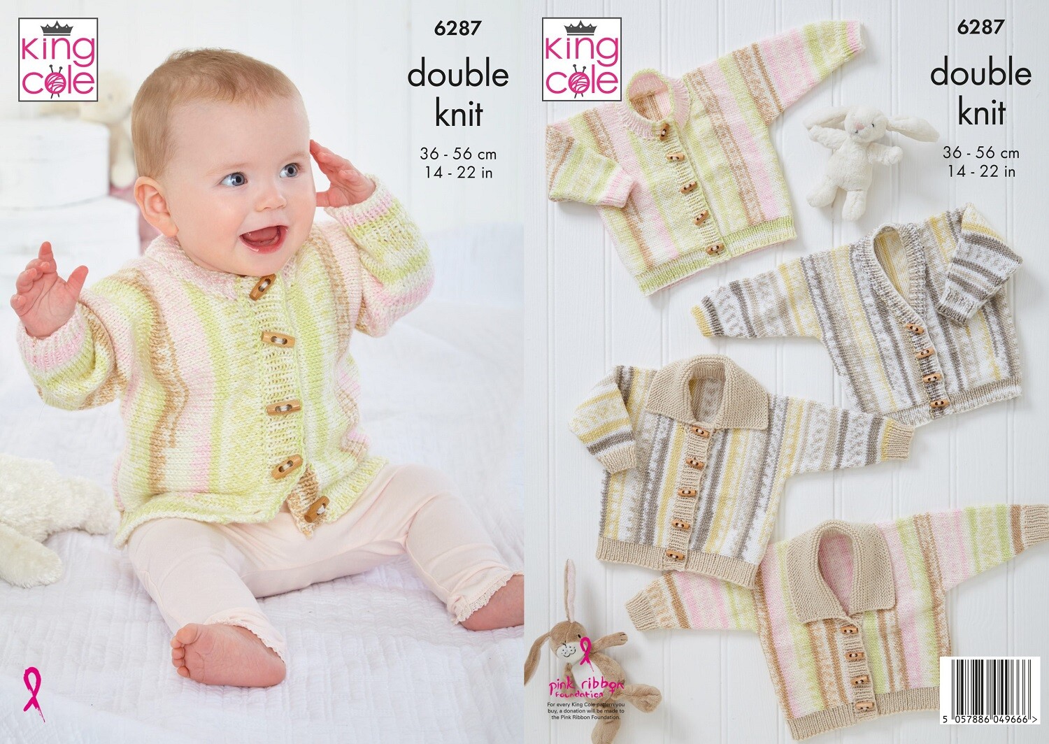 King Cole Baby DK Knitting Pattern - 6287 Baby/Toddler Cardigans - Image 5