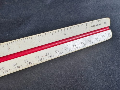 VINTAGE TECNOSTYL TRIANGLE DIVIDED RULE RULER MEASURE - 第 7/10 張圖片