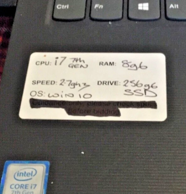 Lenovo V130-15iKB Intel i7 2.5GHz 8GB RAM 256gb SSD 15.6" Win 10 Laptop - Image 2 of 4