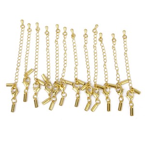 12x Clasp and 3mm Bell Ends Necklace Chain Extender with Lobster Silver NEW