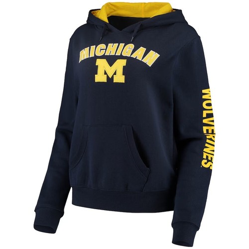Colosseum Damen Michigan Wolverines Arched Name Pullover Hoodie Navy Blau LG - Bild 2 von 3