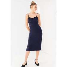 Urban Outfitters UO Night Bodycon Midi Dress SP Navy Blue