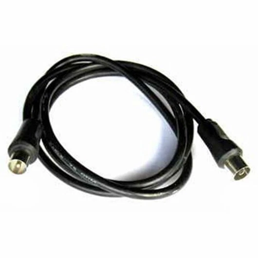 TV Coax Aerial Lead Flylead 2 Mtr Male Plug To Female Socket Black - Image 2 of 2