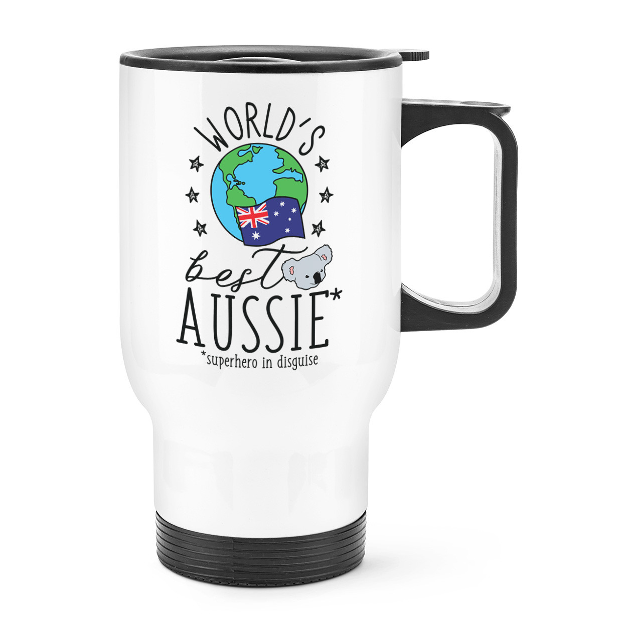 World's Best Aussie Travel Mug Cup With Handle - Funny Thermal Australian