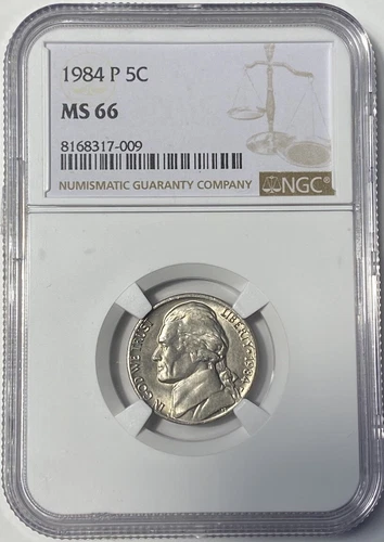 🔥 1984 P Jefferson Nickel 5c Coin Mint State NGC MS 66 🔥