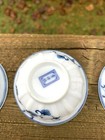 Delicate Porcelain Pottery 4 Small Bowls Floral Decor Salt Dish Ginger Soy Dish  — photo 6