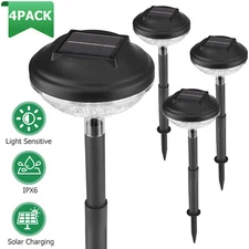 4/8Pcs 12 LED Solar Garden Light Plug-in Lawn Light Dusk-to-Dawn Lamp Outdoor US