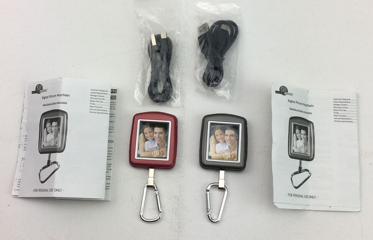 Digital Decor Picture Keychain Frame Red Silver User Manual