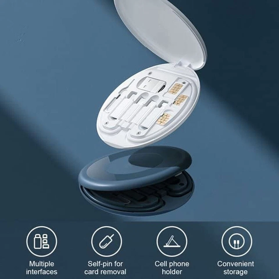 Type USB C Micro-USB Cable Storage Box Charging Holder Adapter iPhone Cable Kit - image 2 of 4