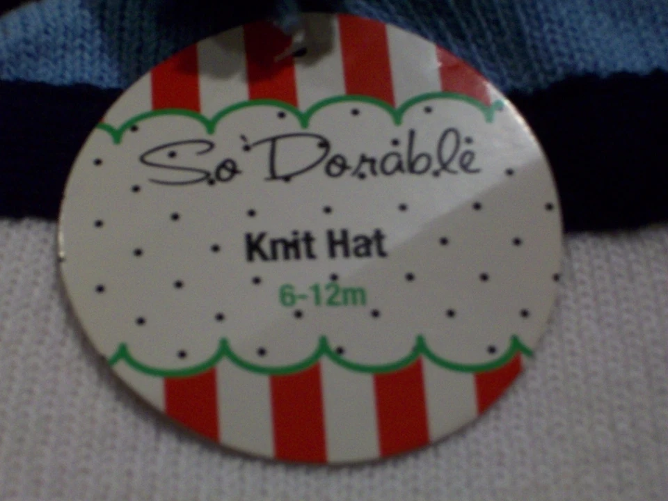 Bebé Muñeco de Nieve Tejido Gorra Azul 6-12 Mos Pom Sombrero Invierno Navidad Gorro Foto 3 de 4