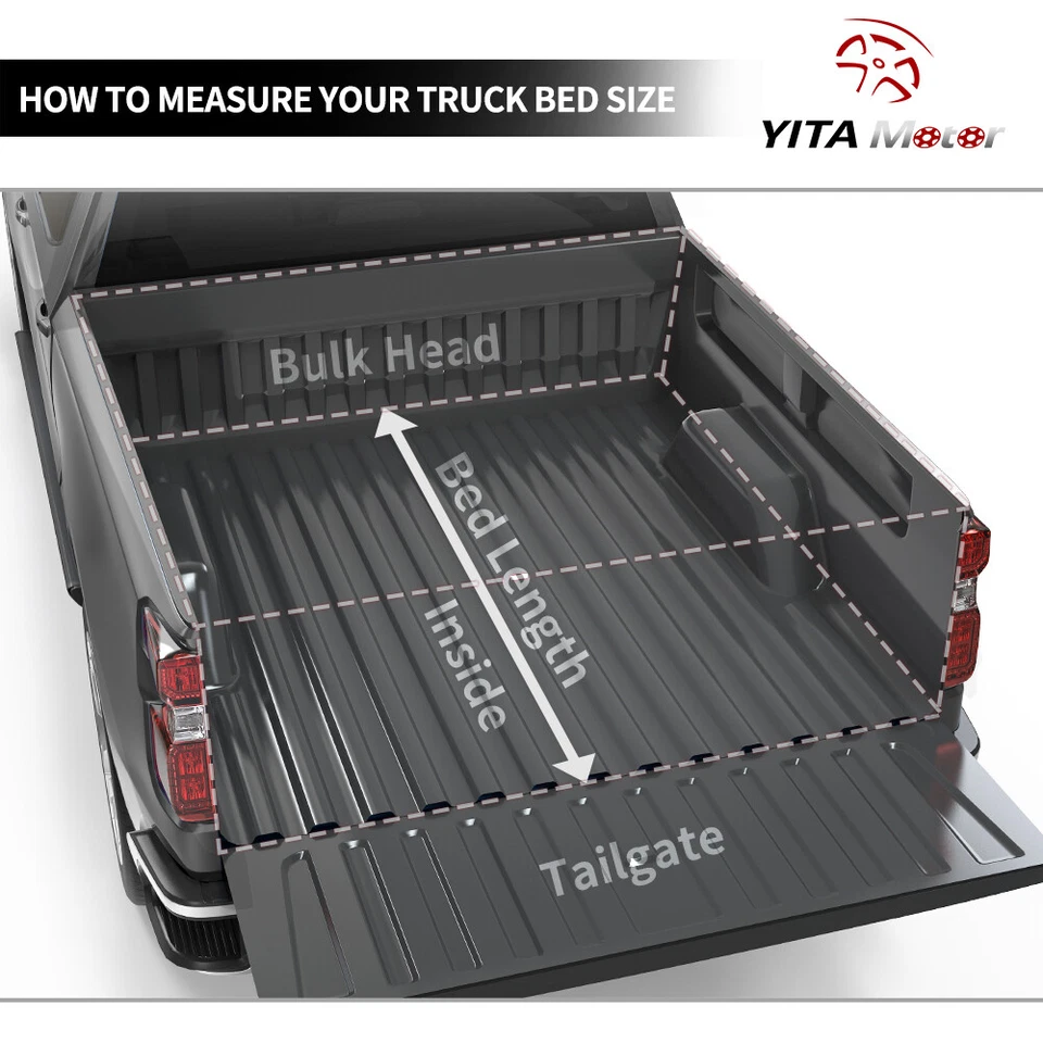5 ft Bed Tonneau Cover Soft Tri-Fold for 2005-2025 Nissan Frontier Truck w/ Lamp - Image 3 of 4