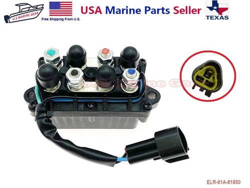 Tilt Trim Relay Solenoid Yamaha Outboard 25 40 50 60 75 80 90 150 225 250 HP - Foto 1 di 6
