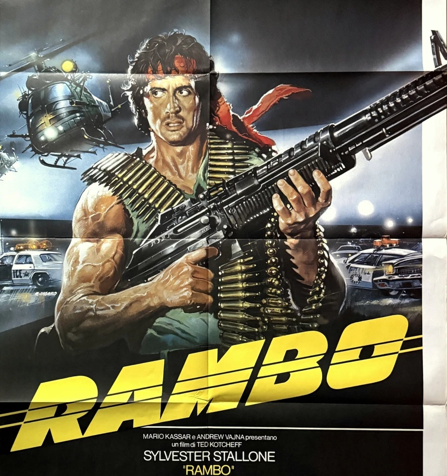 MANIFESTO POSTER AFFICHE CINEMA RAMBO STALLONE FILM CULT ROCKY CASARO AZIONE 2FG - Bild 2 von 4