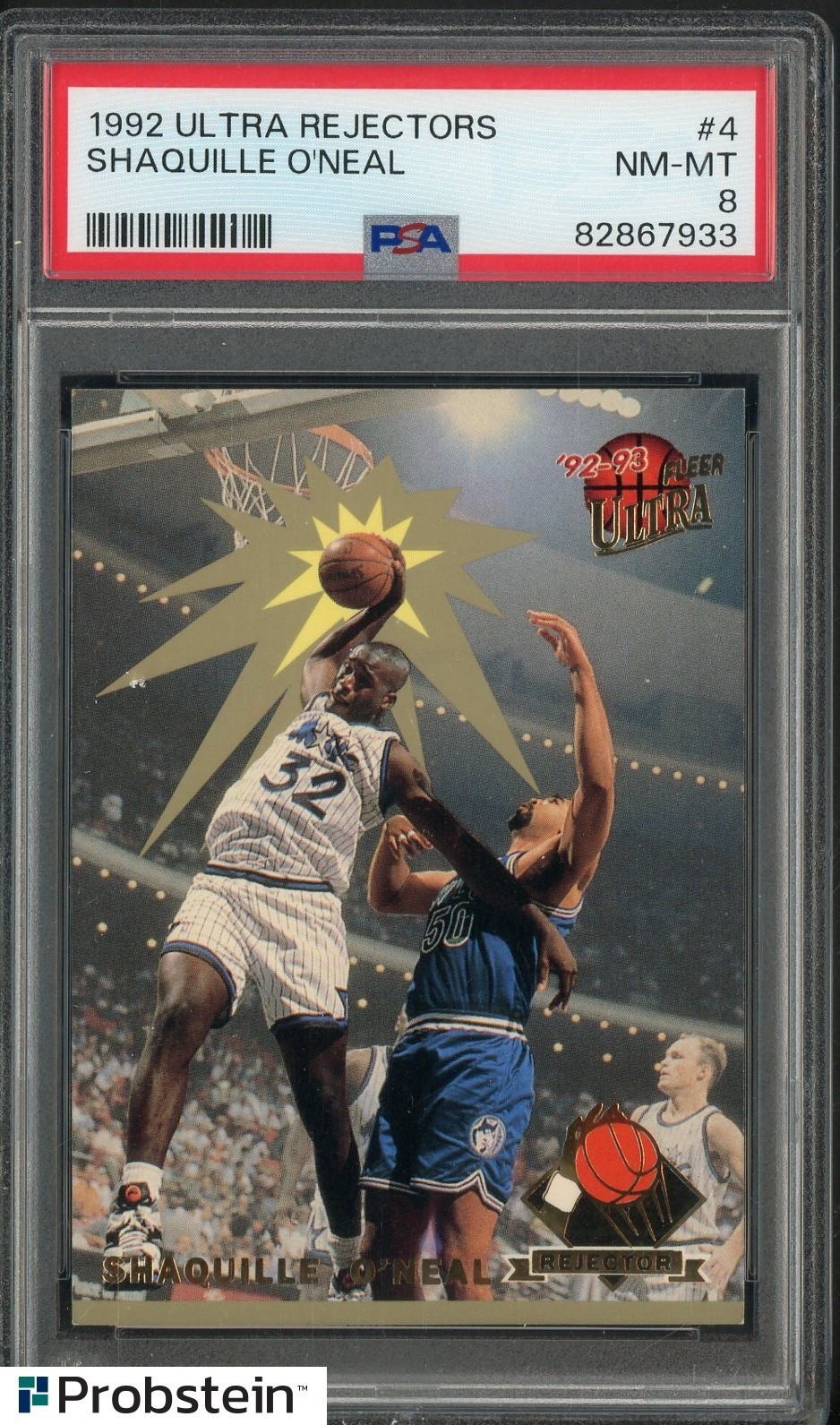 1992 Fleer Ultra Rejectors #4 Shaquille O'Neal Orlando Magic RC Rookie HOF PSA 8