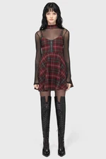 KILLSTAR dress Burgundy Tartan Riot [BURGUNDY]
