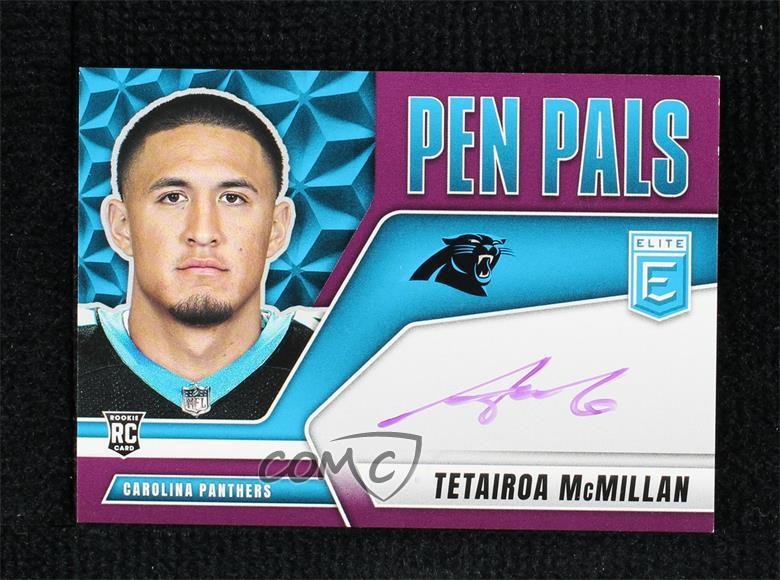 2025 Panini Donruss Elite Pen Pals Purple Ink Tetairoa McMillan Rookie Auto RC