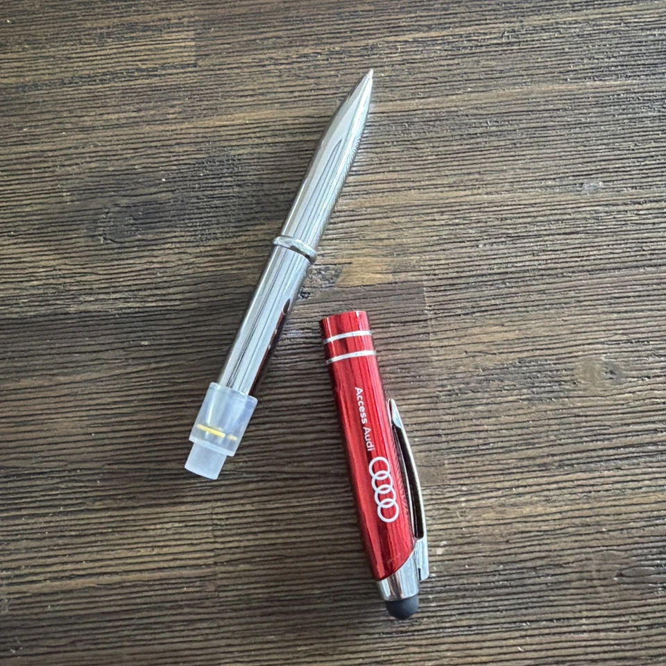 Audi Ballpoint Pen W/ LED Flashlight- Handsome, Heavy, Silver - Audi Collection - image 4 of 4