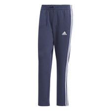 adidas Essentials 3Stripes Open Hem Fleece Joggers Mens Grey Casual Athletic Bot