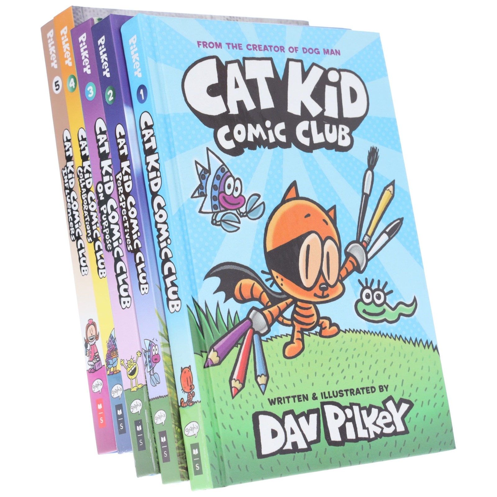 Cat Kid Comic Club by Dav Pilkey 5 Books Collection Set - Ages 7-12 - HB
