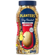 Planters Dry Roasted Unsalted Peanuts 16 Ounce Resealable Container