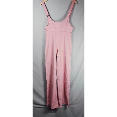 Halara Pink Overalls Small Straight Leg Adjustable Strap Jumpsuit Sleeveless