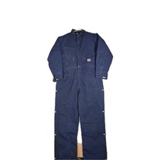 Vtg Carhartt X01 NVY Duck Canvas Quilted Lined Coveralls 48T Fits 44 Union Made