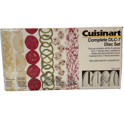 Vintage CUISINART DLC-070 9-Disc Set Food Processor DLC-7 Original Box EUC