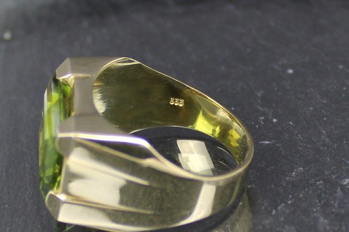 Herrenring, Goldring, 333er Gold, 8 Karat mit grünem Spinell - Bild 8 von 14