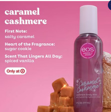 NEW EOS Holiday 2025 Caramel Cashmere Body Mist w Hydrating Hyaluronic Acid 6 oz