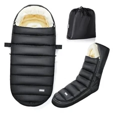  Stroller Footmuff, Baby Winter Stroller Bunting Bag with Classic Black