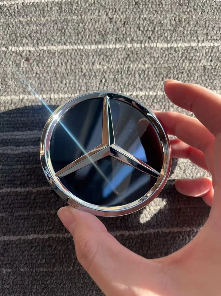 4x Mercedes Benz Center Caps Glossy Black 2.95Inch/75mm Fits Most Models Foto 2 de 4