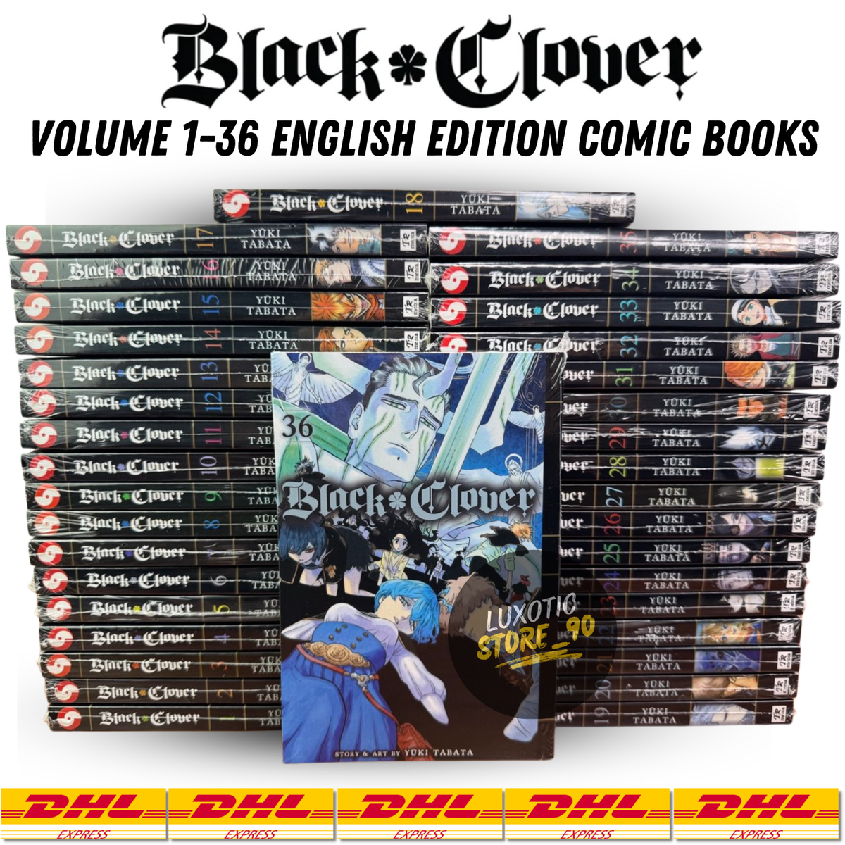 Black Clover Manga English Vol 1-36 (Half/Full Set) by Yuki Tabata