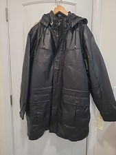 Kingsize Mens Genuine Leather Jacket With Removable Hood 3xl