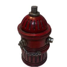 Vintage Fire Hydrant Wood Tinker Box Firefighter Gift Holiday Made in USA