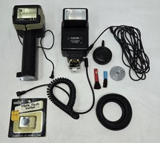 VINTAGE PHOTO FLASHES  ACCESSORIES LOT VIVITAR 352 SUNPAK AUTO 30 DX COASTAR