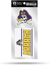 East Carolina University Pirates Double Up Die Cut Sticker Decal Sheet, 4x8 Inch